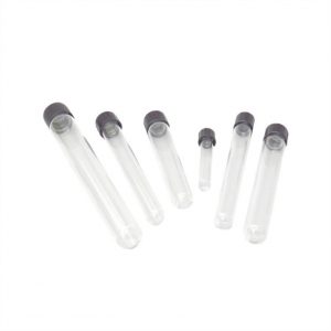 Scientific Clear Glass Test Tube Round Bottom Flat Bottom with Screw Cap