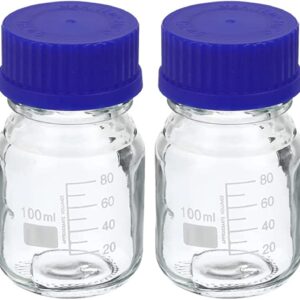 Reagent Glass Bottle Screw Cap Graduated Clear