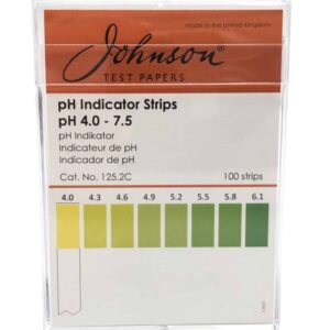 pH Indicator Strips Non Bleed pH 4.0 - 7.5, 100 Strips