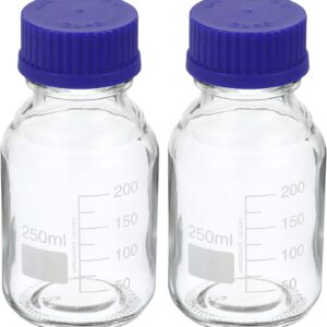 Reagent Glass Bottle Screw Cap Graduated Clear 250ml
