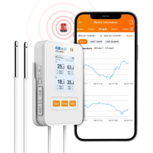 Elitech RCW-360 Plus 4G Temperature Humidity Data Logger with External Probe Email SMS App Alarm